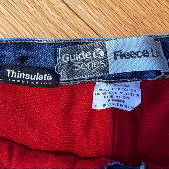 Guide Series Fleece Lined Thinsulate Blue Denim Jeans Men's 36 x 30 - Picture 8 of 10